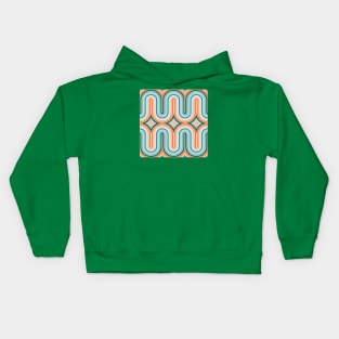 Orange and Teal Groovy Rainbow Kids Hoodie